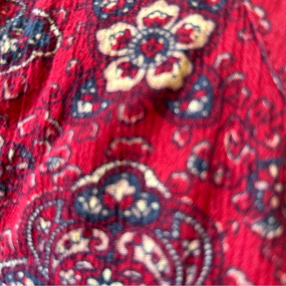 American Eagle red floral boho swing tunic top Size XS - Picture 2 of 9